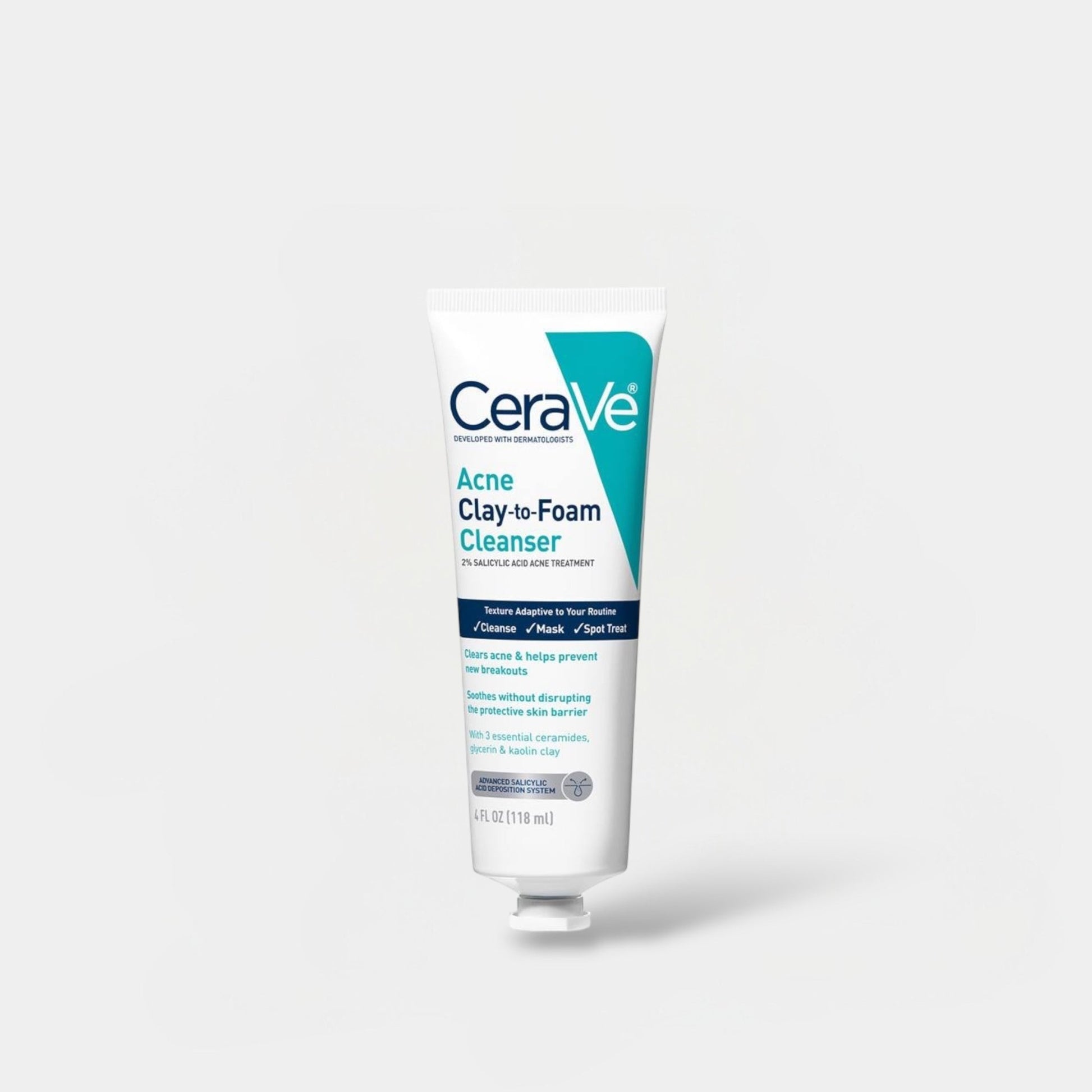 Cerave Acne Clay - to - Foam Cleanser 118ml منظف سيراف لعلاج حب الشباب بالطين والرغوة - Princess Cosmetics Qatar