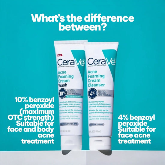 CeraVe Acne Foaming Cream Wash 10% BP 150ml غسول كريم رغوي لعلاج حب الشباب من سيرافي ١٠٪؜ - Princess Cosmetics Qatar