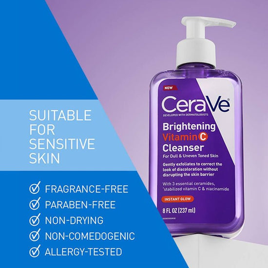 Cerave Brightening Vitamin C Cleanser 237ml غسول سيرافي لتفتيح البشرة بفيتامين سي - Princess Cosmetics Qatar