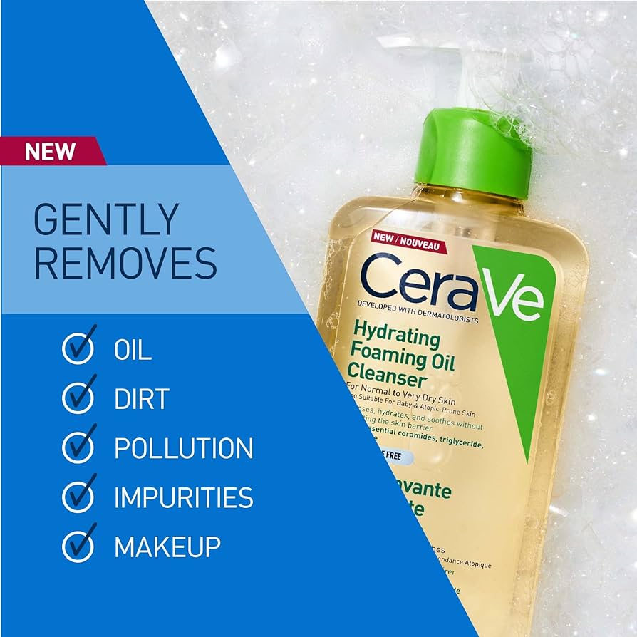 Cerave Hydrating Foaming Oil Cleanser 236ml منظف زيتي رغوي مرطب من سيرافي - Princess Cosmetics Qatar