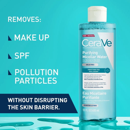 Cerave Purifying Micellar Water 400ml ماء ميسيلار المنقي من سيرافي - Princess Cosmetics Qatar