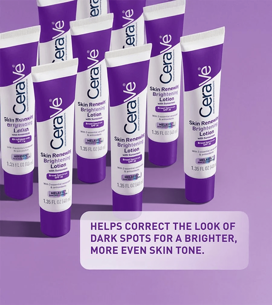 Cerave Skin Renewing Brightening Lotion with Sunscreen 40ml سيرافي لوشن مُجدِّد ومُفتِّح للبشرة مع واقي من الشمس - Princess Cosmetics Qatar