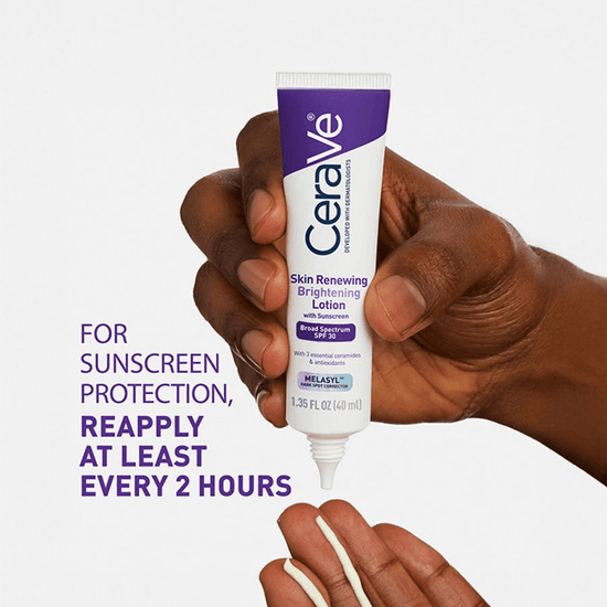 Cerave Skin Renewing Brightening Lotion with Sunscreen 40ml سيرافي لوشن مُجدِّد ومُفتِّح للبشرة مع واقي من الشمس - Princess Cosmetics Qatar