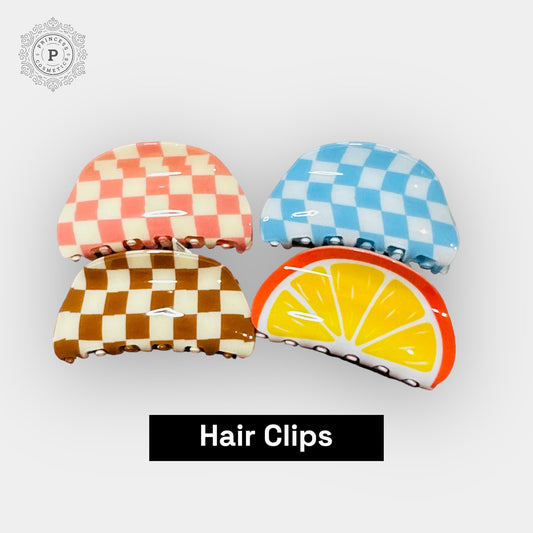 Checkered Medium Hair Claw Clips. مشابك مخلب شعر متوسطة مربعة الشكل - Princess Cosmetics Qatar