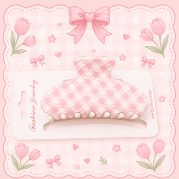 Cherry-Checkered Hair Clips مشابك شعر بنقشة مربعات الكرز - Princess Cosmetics Qatar