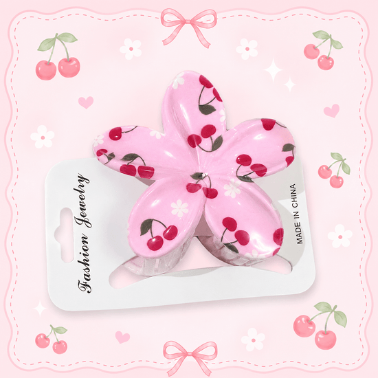 Cherry-Checkered Hair Clips مشابك شعر بنقشة مربعات الكرز - Princess Cosmetics Qatar