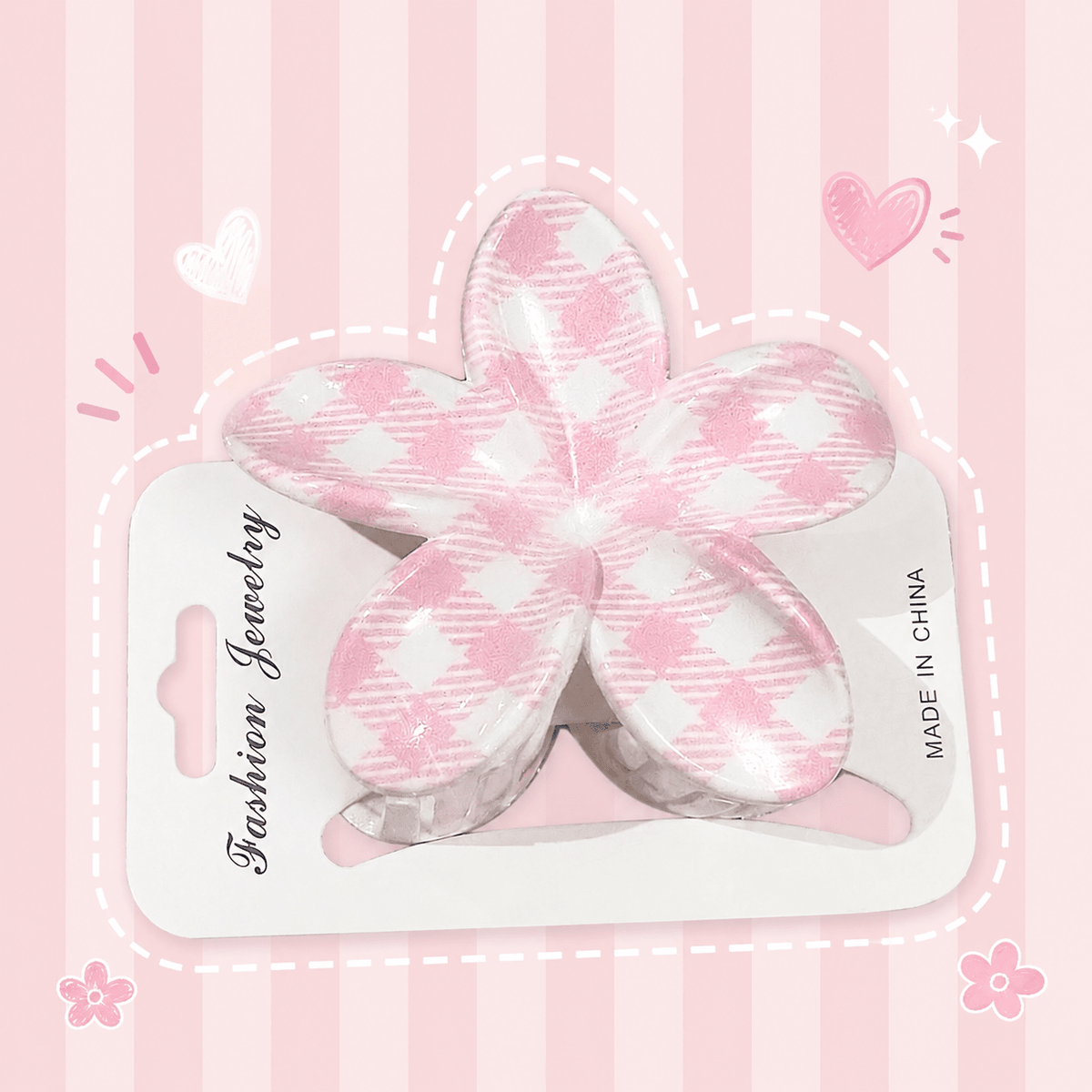 Cherry-Checkered Hair Clips مشابك شعر بنقشة مربعات الكرز - Princess Cosmetics Qatar