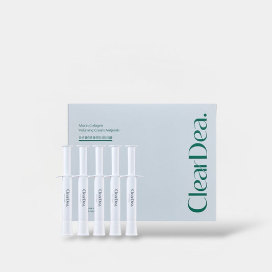 ClearDea Mucin Collagen Volumizing Cream Ampoule (4mlx5ea) أمبولة كريم تكثيف الكولاجين والميوسين من كلير ديا - Princess Cosmetics Qatar