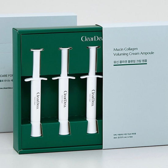 ClearDea Mucin Collagen Volumizing Cream Ampoule (4mlx5ea) أمبولة كريم تكثيف الكولاجين والميوسين من كلير ديا - Princess Cosmetics Qatar