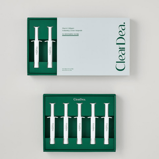 ClearDea Mucin Collagen Volumizing Cream Ampoule (4mlx5ea) أمبولة كريم تكثيف الكولاجين والميوسين من كلير ديا - Princess Cosmetics Qatar