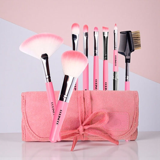 Coringco Sweet Pink Brush Set مجموعة فرش كورينكو باللون الوردي الفاتح - Princess Cosmetics Qatar