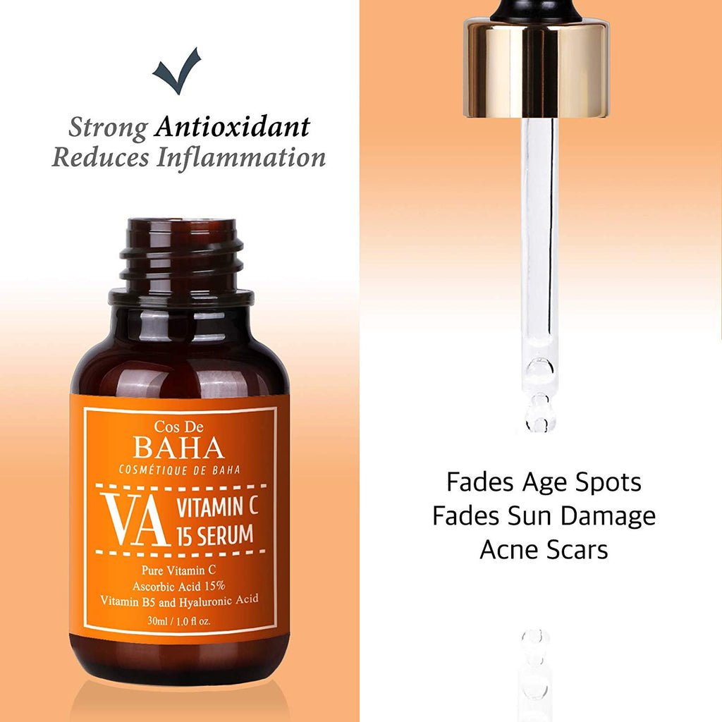 Cos De BAHA Vitamin C 15% Ascorbic Acid Serum 30ml كوز دي باها سيروم فيتامين C بحمض الأسكوربيك 15% - Princess Cosmetics Qatar