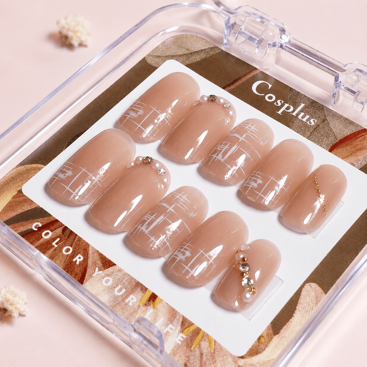 Cosplus Monina Premium Wearable Gel Nail Tips Set مجموعة أطراف أظافر جل قابلة للارتداء من كوسبلس مونينا بريميوم - Princess Cosmetics Qatar