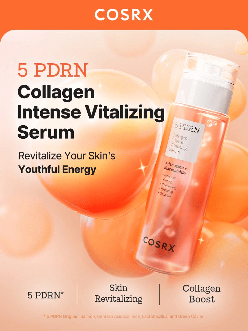 Cosrx 5 PDRN Collagen Intense Vitalizing Serum 100ml سيروم كوسركس 5 بي دي آر إن كولاجين إنتنس فيتالايزينج - Princess Cosmetics Qatar