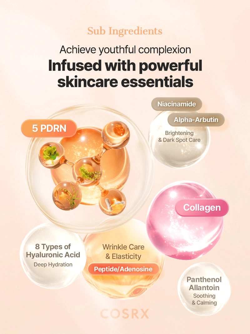 Cosrx 5 PDRN Collagen Intense Vitalizing Serum 100ml سيروم كوسركس 5 بي دي آر إن كولاجين إنتنس فيتالايزينج - Princess Cosmetics Qatar