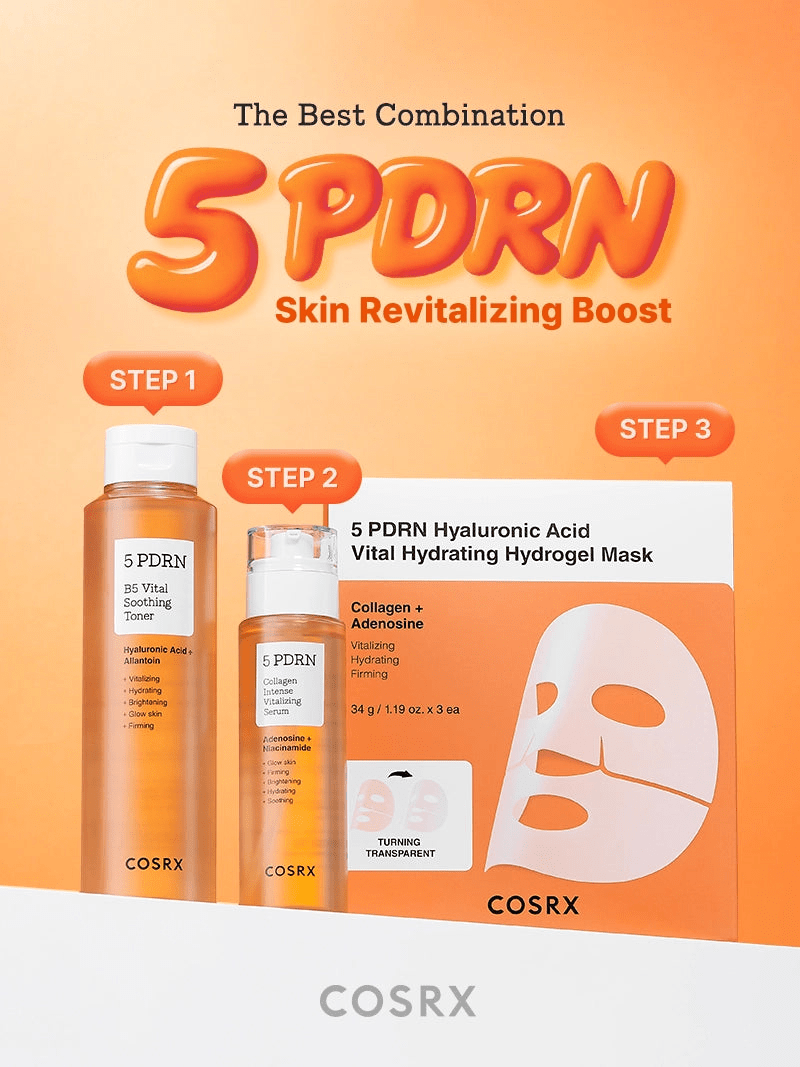 Cosrx 5 PDRN Hyaluronic Acid Vital Hydrating Hydrogel Mask (1 Sheet) قناع هيدروجيل مرطب حيوي بحمض الهيالورونيك من كوسركس 5 PDRN - Princess Cosmetics Qatar