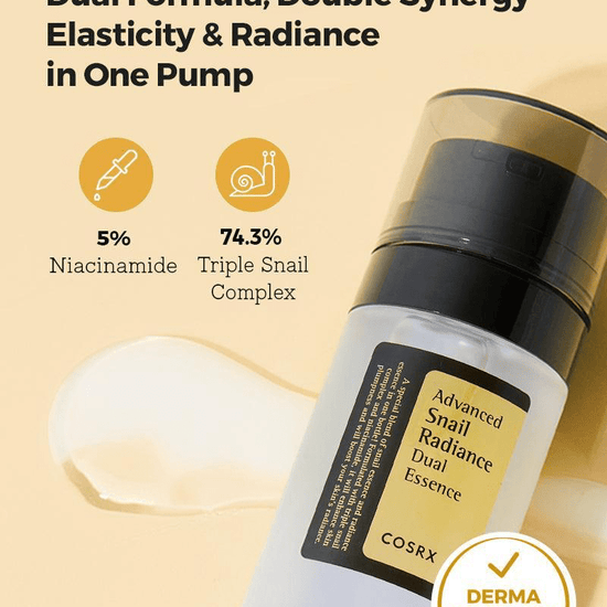Cosrx Advanced Snail Radiance Dual Essence 80ml كوسركس أدفانسد سنيل راديانس ثنائي الجوهر - Princess Cosmetics Qatar