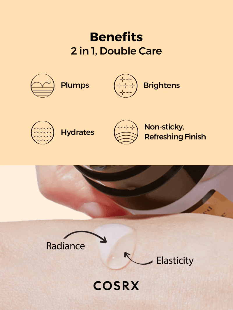 Cosrx Advanced Snail Radiance Dual Essence 80ml كوسركس أدفانسد سنيل راديانس ثنائي الجوهر - Princess Cosmetics Qatar