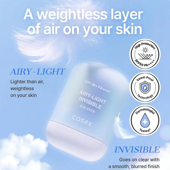 Cosrx Airy - Light Invisible Sun Stick 19g عصا كوسركس الواقية من الشمس غير المرئية والخفيفة - Princess Cosmetics Qatar