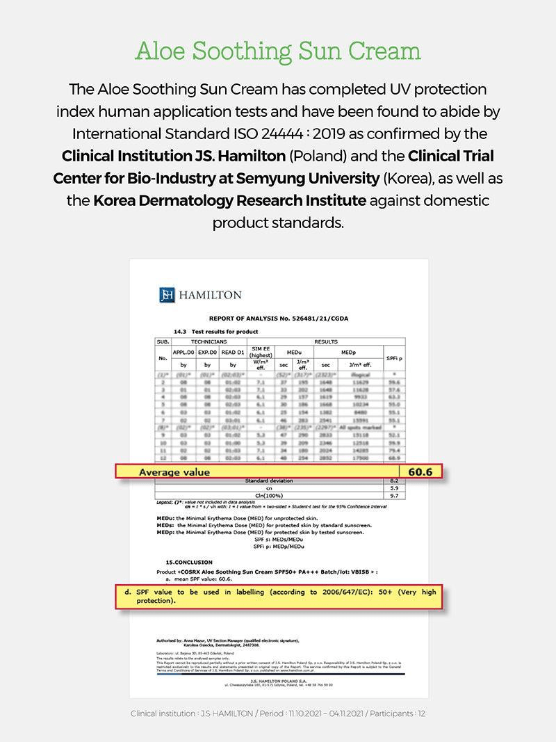 Cosrx Aloe Soothing Sun Cream 50ml كريم كوسركس المهدئ للشمس بخلاصة الصبار - Princess Cosmetics Qatar