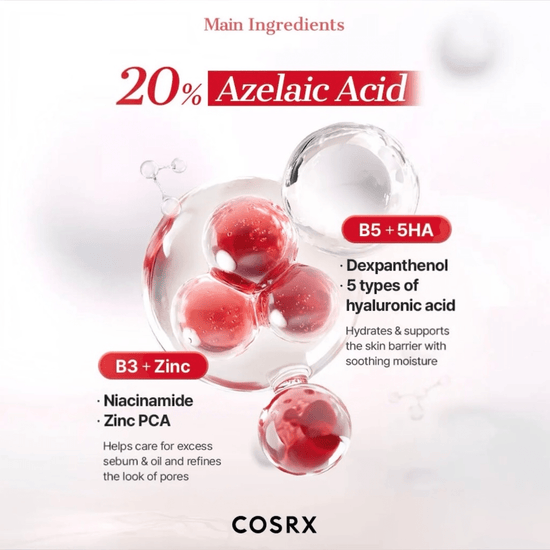 Cosrx Azelaic Acid 20 B5 Redness Soothing Cream 30ml كريم كوسركس بحمض الأزيليك 20% وفيتامين B5 لتهدئة الاحمرار - Princess Cosmetics Qatar