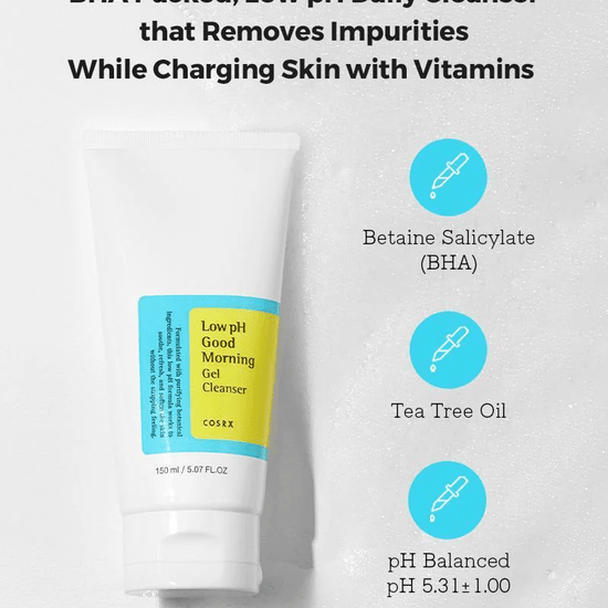 Cosrx Low pH Good Morning Gel Cleanser 150ml جل منظف صباح الخير منخفض الحموضة من كوسركس - Princess Cosmetics Qatar