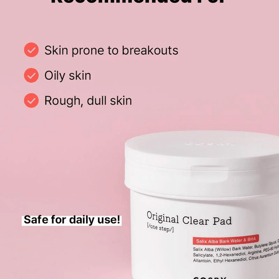 Cosrx One Step Original Clear Pad (70 Pads) وسادة كوسركس الشفافة الأصلية بخطوة واحدة - Princess Cosmetics Qatar