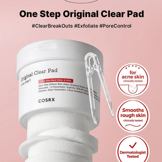 Cosrx One Step Original Clear Pad (70 Pads) وسادة كوسركس الشفافة الأصلية بخطوة واحدة - Princess Cosmetics Qatar