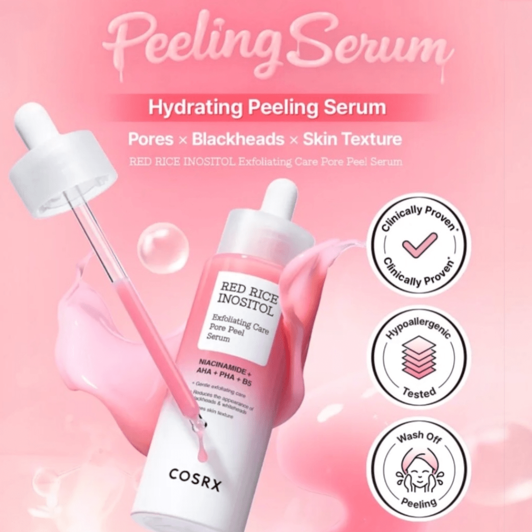 Cosrx Red Rice Inositol Exfoliating Care Pore Peel Serum 80ml سيروم تقشير المسام من الأرز الأحمر والإينوزيتول من كوسركس - Princess Cosmetics Qatar