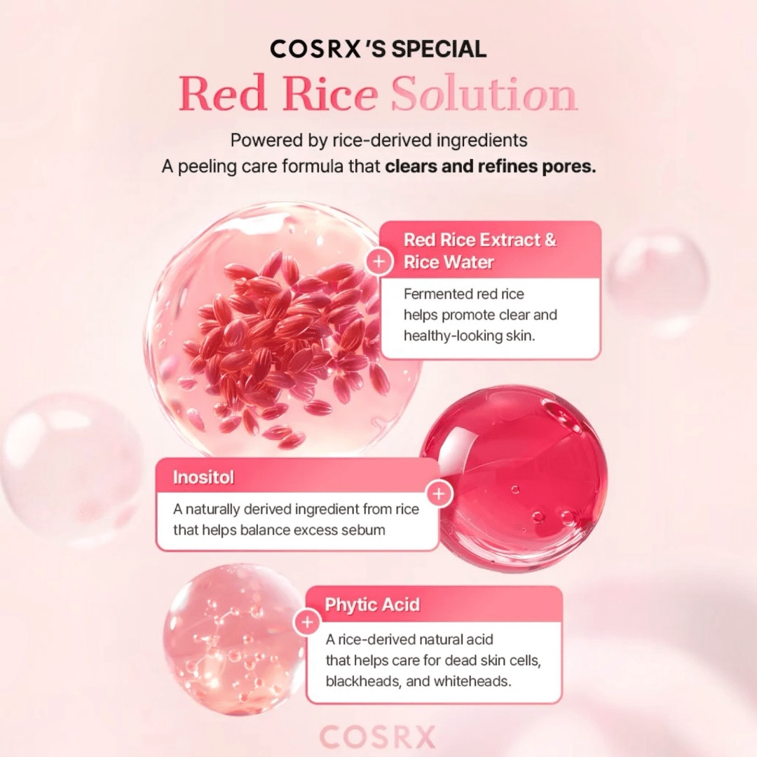 Cosrx Red Rice Inositol Pore Clarifying Deep Cleanser 150ml غسول كوسركس لتنظيف المسام بعمق مع إينوزيتول الأرز الأحمر - Princess Cosmetics Qatar
