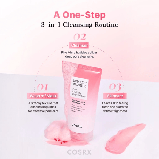Cosrx Red Rice Inositol Pore Clarifying Deep Cleanser 150ml غسول كوسركس لتنظيف المسام بعمق مع إينوزيتول الأرز الأحمر - Princess Cosmetics Qatar