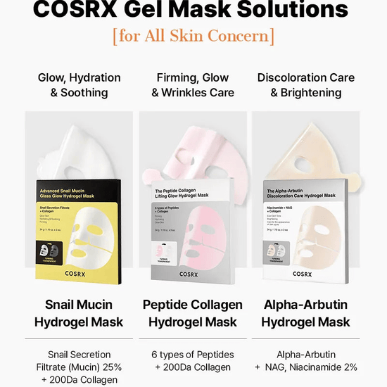 Cosrx The Alpha - Arbutin Discoloration Care Hydrogel Mask (1 Sheet) قناع هيدروجيل للعناية بتغير لون البشرة من كوسركس، ألفا أربوتين - Princess Cosmetics Qatar