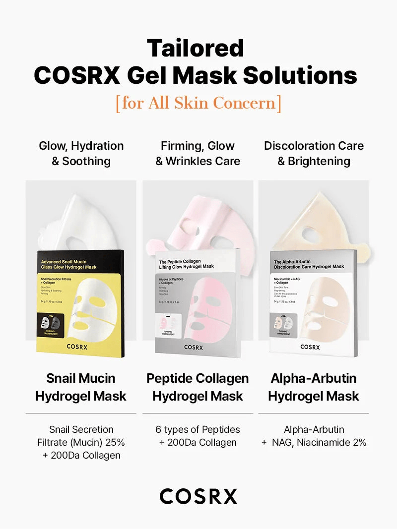 Cosrx The Alpha - Arbutin Discoloration Care Hydrogel Mask (1 Sheet) قناع هيدروجيل للعناية بتغير لون البشرة من كوسركس، ألفا أربوتين - Princess Cosmetics Qatar