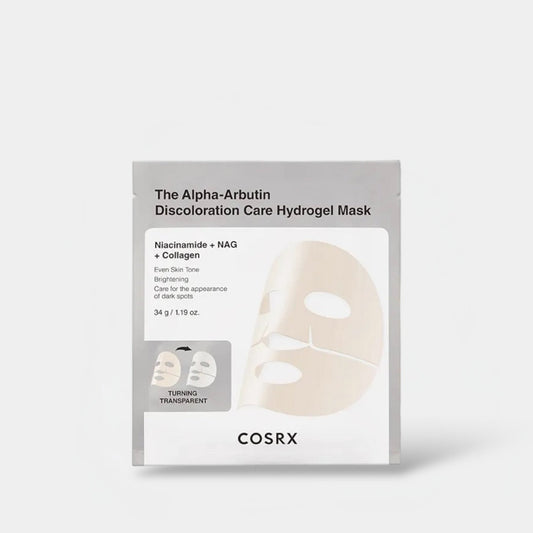 Cosrx The Alpha - Arbutin Discoloration Care Hydrogel Mask (1 Sheet) قناع هيدروجيل للعناية بتغير لون البشرة من كوسركس، ألفا أربوتين - Princess Cosmetics Qatar