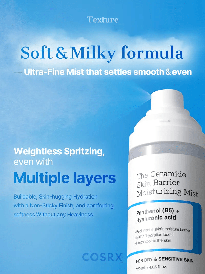 Cosrx The Ceramide Skin Barrier Moisturizing Mist 120ml رذاذ مرطب للبشرة من كوسركس، السيراميد - Princess Cosmetics Qatar