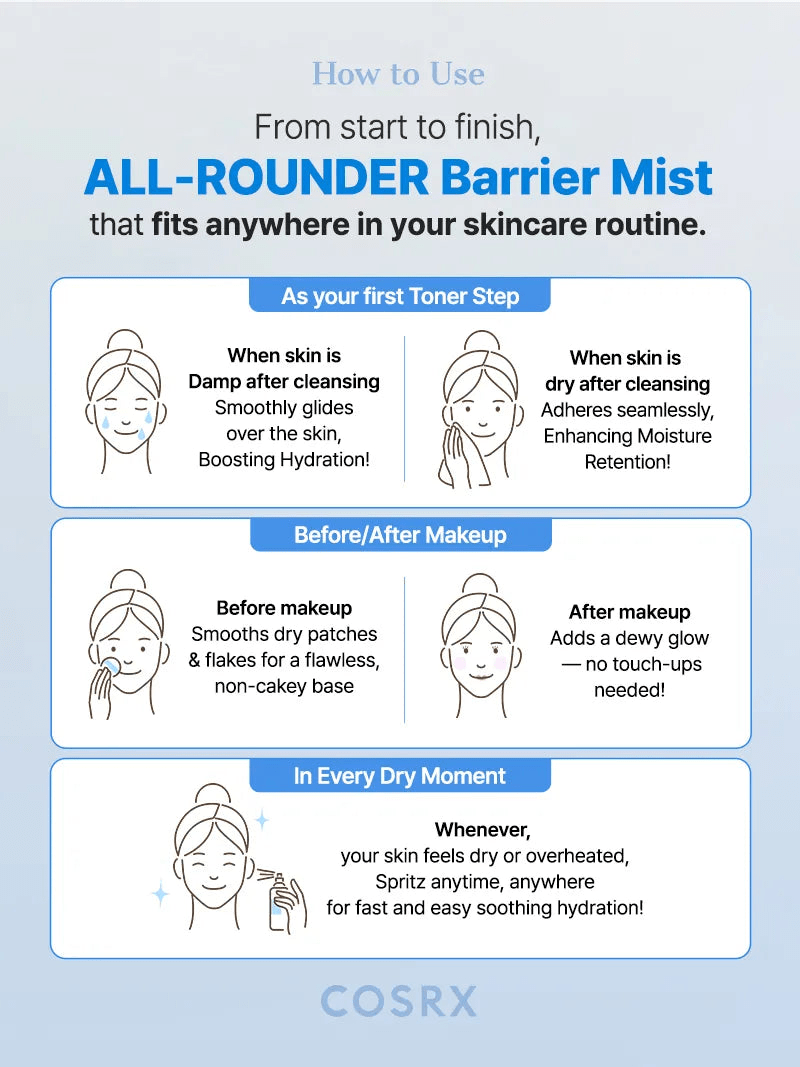 Cosrx The Ceramide Skin Barrier Moisturizing Mist 120ml رذاذ مرطب للبشرة من كوسركس، السيراميد - Princess Cosmetics Qatar