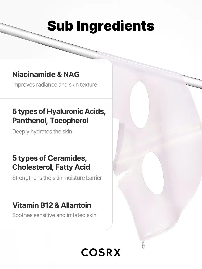 Cosrx The Peptide Collagen Lifting Glow Hydrogel Mask (1 Sheet) قناع هيدروجيل لرفع وتوهج الكولاجين من كوسركس - Princess Cosmetics Qatar