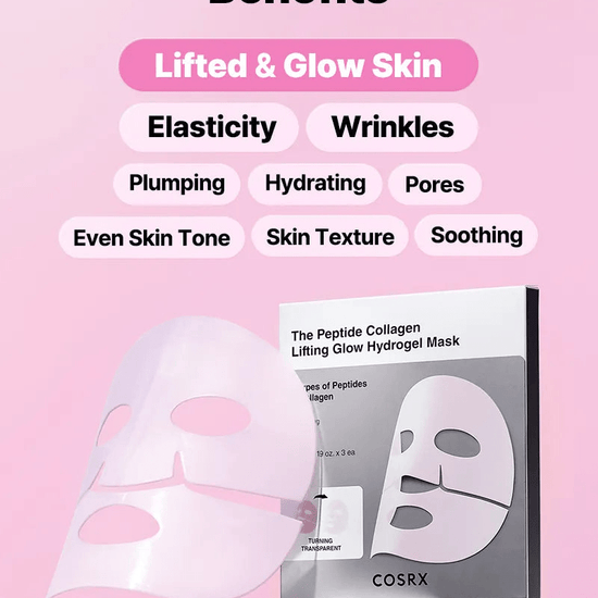 Cosrx The Peptide Collagen Lifting Glow Hydrogel Mask (1 Sheet) قناع هيدروجيل لرفع وتوهج الكولاجين من كوسركس - Princess Cosmetics Qatar