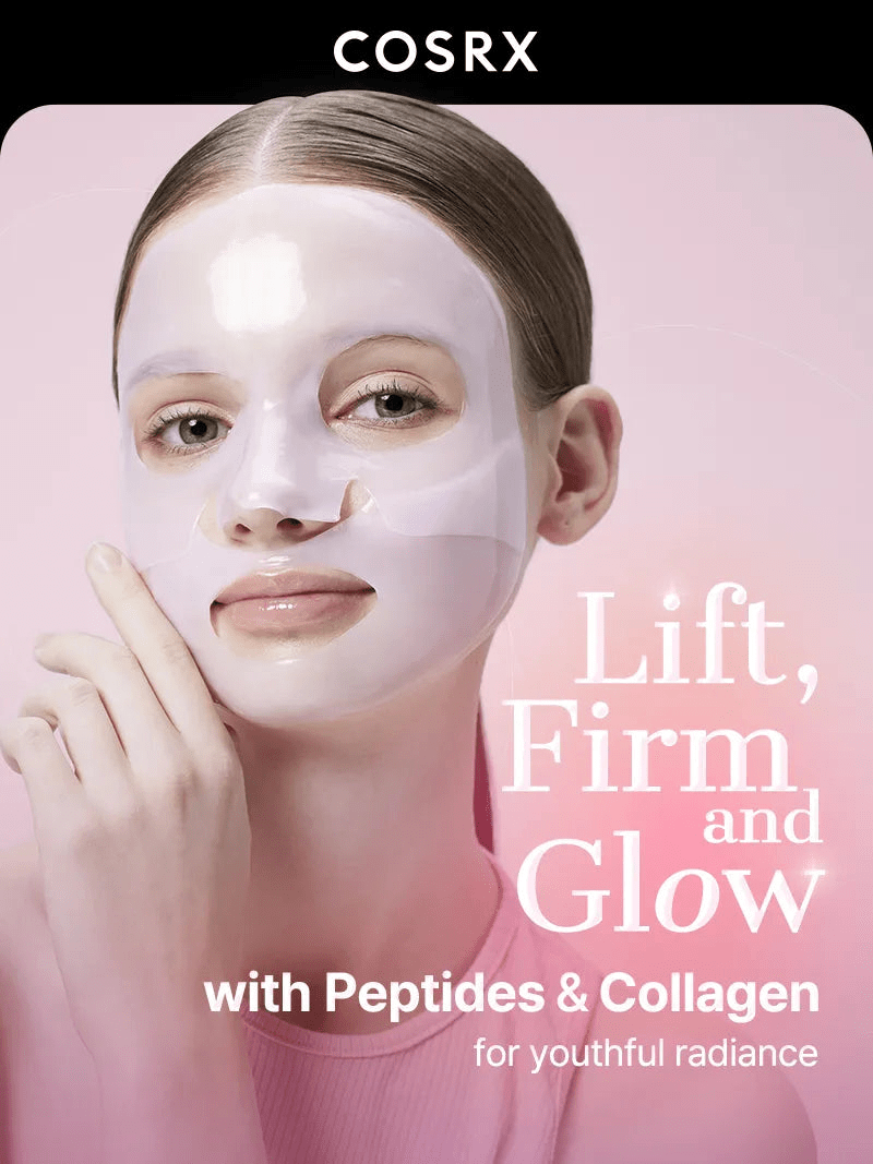 Cosrx The Peptide Collagen Lifting Glow Hydrogel Mask (1 Sheet) قناع هيدروجيل لرفع وتوهج الكولاجين من كوسركس - Princess Cosmetics Qatar