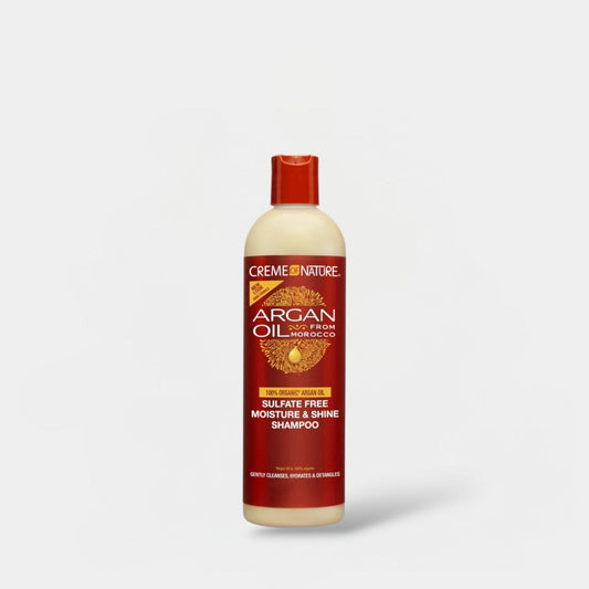 Creme of Nature Argan Oil Sulphate Free Moisture & Shine Shampoo 354ml شامبو كريم أوف ناتشر بزيت الأرغان الخالي من الكبريتات، مرطب ومنعم للشعر - Princess Cosmetics Qatar