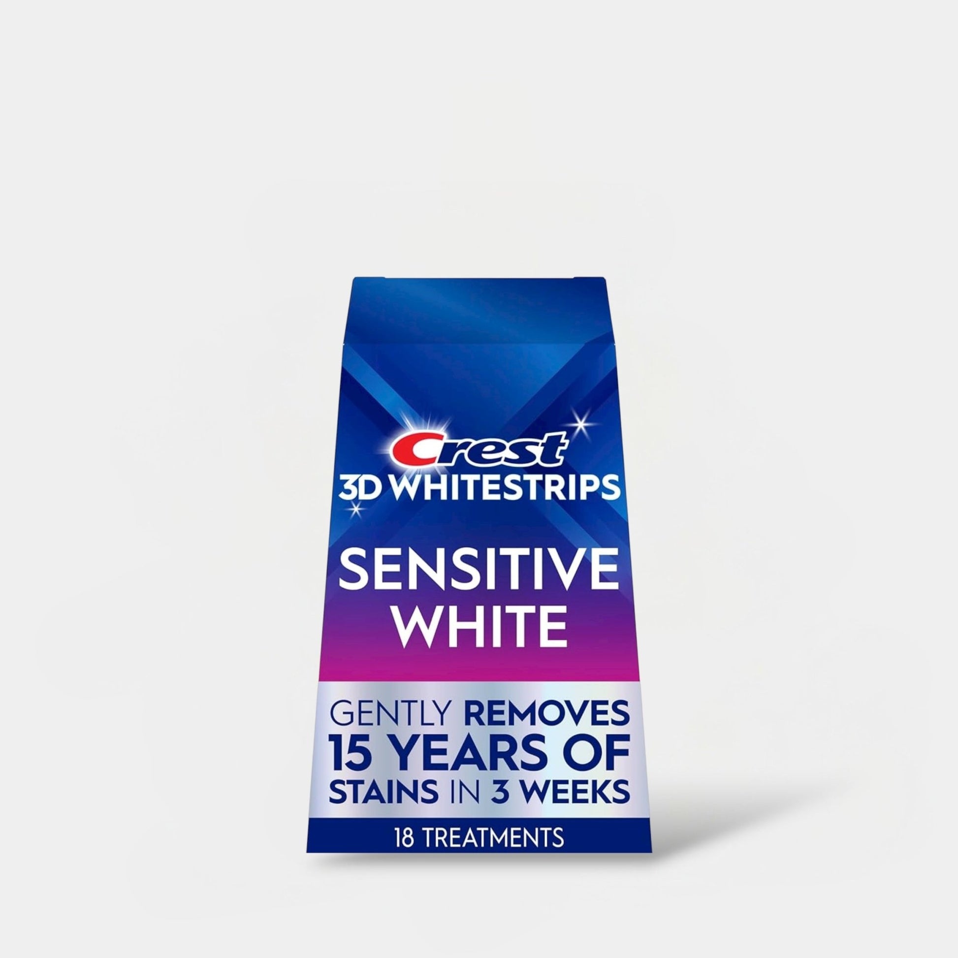 Crest 3D Whitestrips Sensitive Teeth Whitening Kit (18 Treatments,36 Strips) مجموعة تبييض الأسنان الحساسة من كريست 3D وايت ستريبس - Princess Cosmetics Qatar