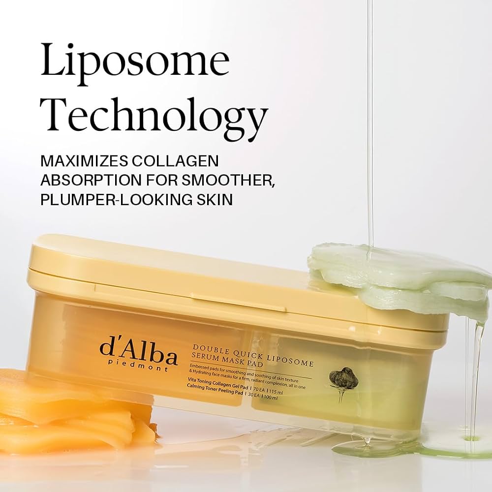 d’Alba Double Quick Liposome Serum Mask Pad (100pcs) قناع سيروم ليبوزوم مزدوج السرعة من دالبا - Princess Cosmetics Qatar