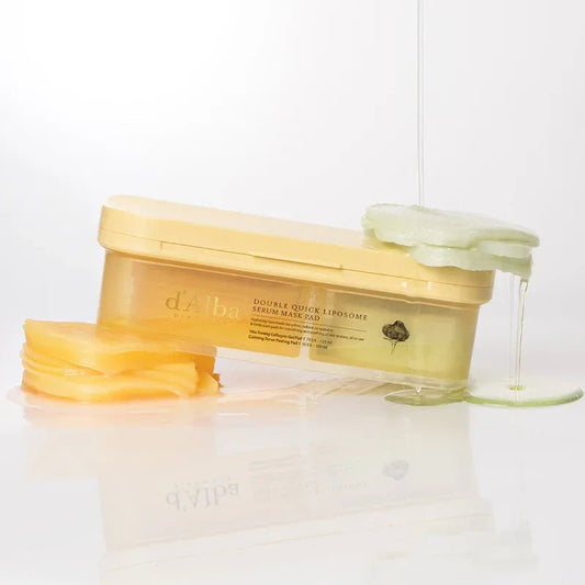 d’Alba Double Quick Liposome Serum Mask Pad (100pcs) قناع سيروم ليبوزوم مزدوج السرعة من دالبا - Princess Cosmetics Qatar