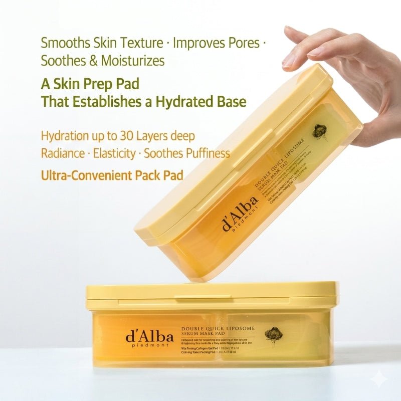 d’Alba Double Quick Liposome Serum Mask Pad (100pcs) قناع سيروم ليبوزوم مزدوج السرعة من دالبا - Princess Cosmetics Qatar