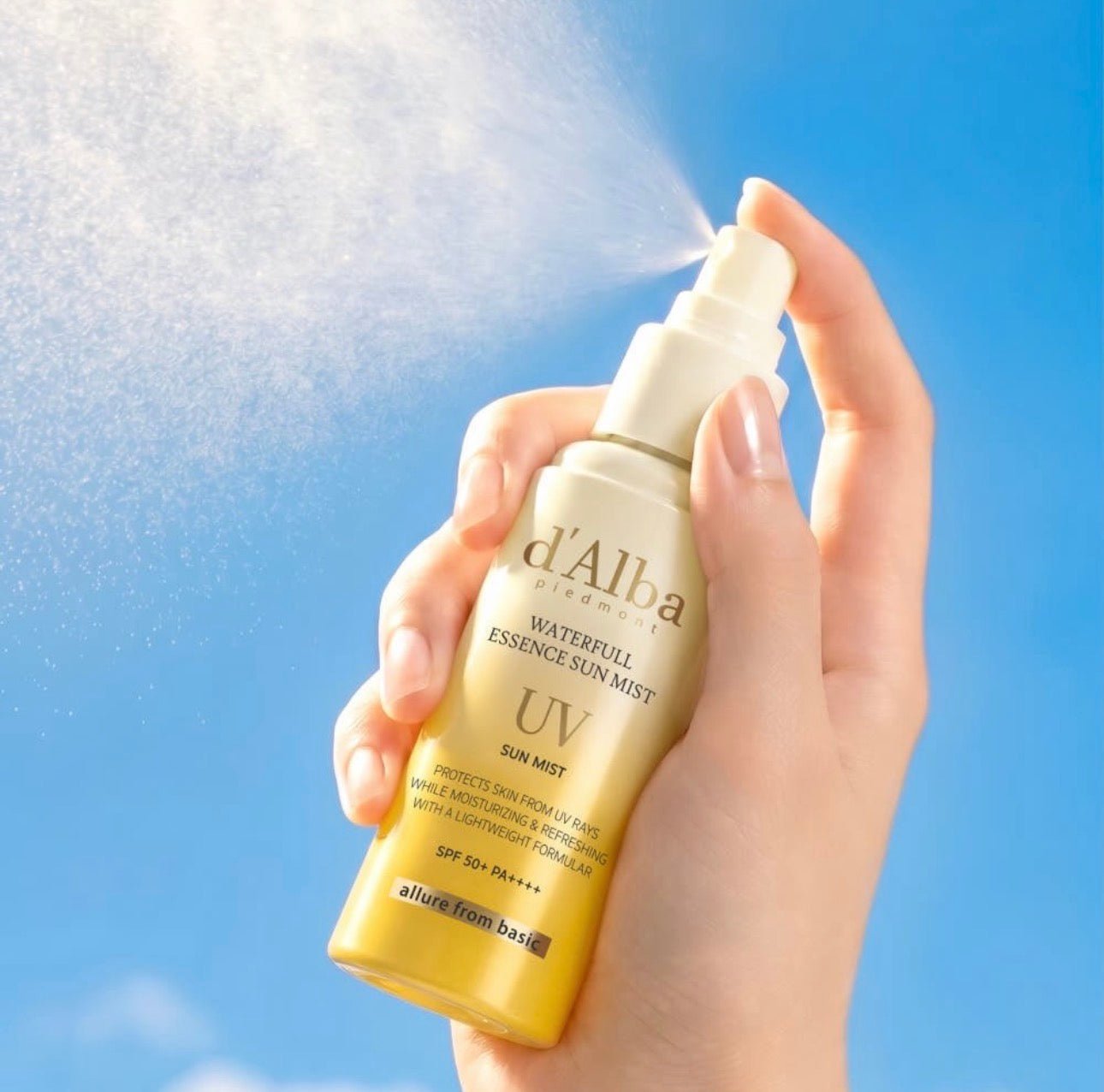d’Alba Waterfull Essence Sun Mist 50ml رذاذ الشمس دالبا ووترفول إيسنس - Princess Cosmetics Qatar