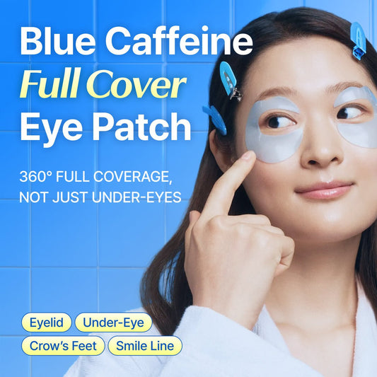 dear Klairs Blue Caffeine Full Cover Eye Patch (60 Patches) رقعة العين الكاملة من دير كليرز الزرقاء بالكافيين - Princess Cosmetics Qatar