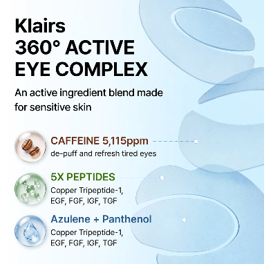dear Klairs Blue Caffeine Full Cover Eye Patch (60 Patches) رقعة العين الكاملة من دير كليرز الزرقاء بالكافيين - Princess Cosmetics Qatar