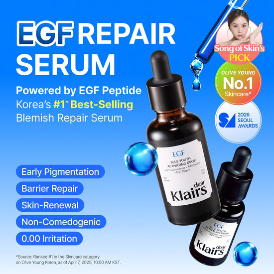 dear Klairs EGF Blue Youth Activating Drop 50ml قطرات تنشيط الشباب الزرقاء من دير كليرز إي جي إف - Princess Cosmetics Qatar