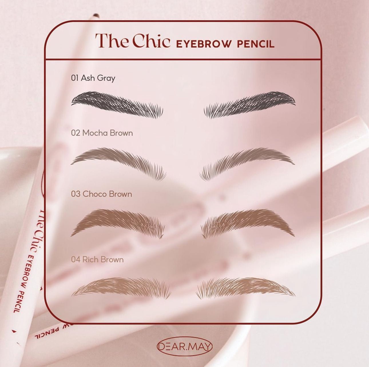 Dearmay The Chic Eyebrow Pencil (4 Shades). دير ماي قلم الحواجب The Chic (4 ألوان) - Princess Cosmetics Qatar