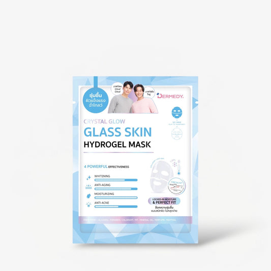 Dermedy Crystal Glow Glass Skin Hydrogel Mask (1 Sheet) قناع ديرميدي كريستال جلو للبشرة الزجاجية الهيدروجيلية - Princess Cosmetics Qatar